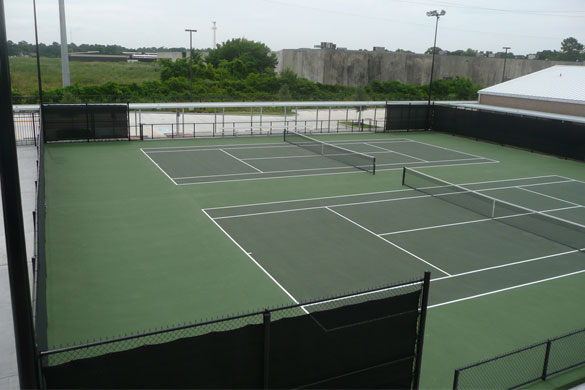 custom backyard tennis court